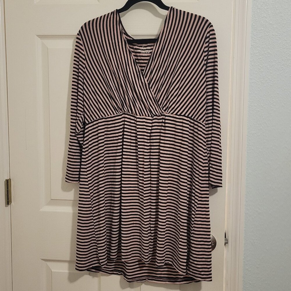 Soma Luxuriously Soft Lounge Tunic- XL- Black and Pink